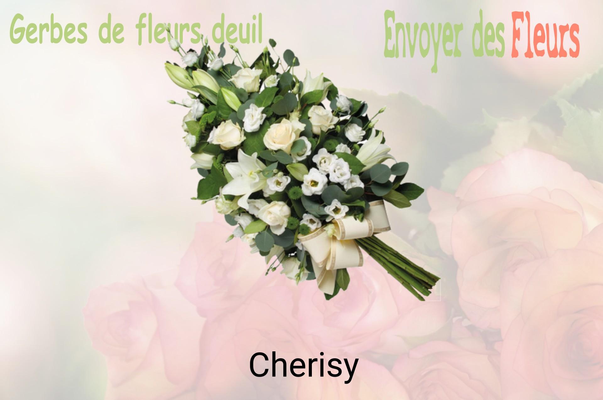 Gerbe de fleurs de deuil livrée à Cherisy